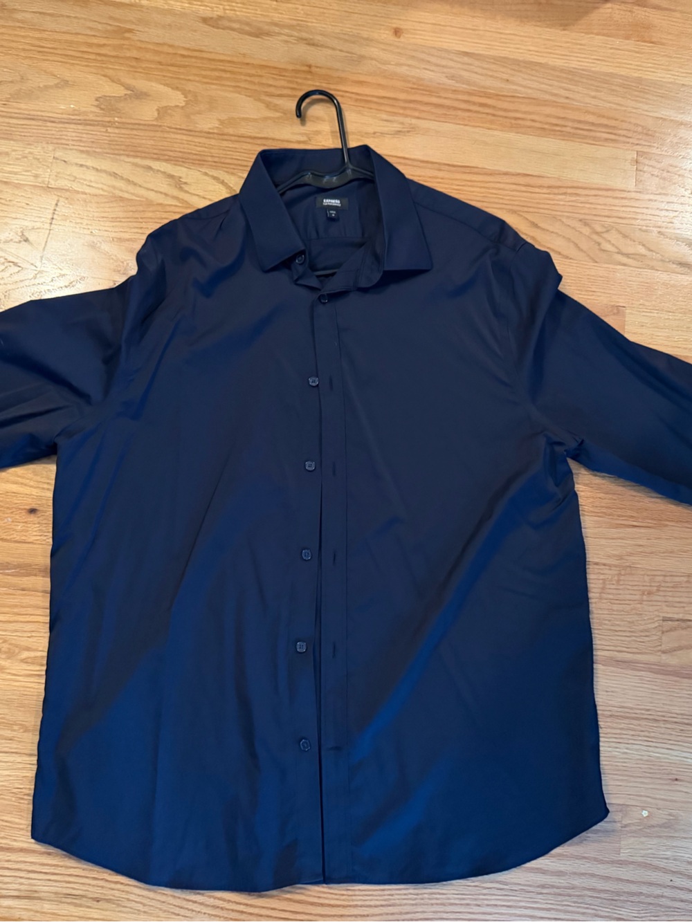 Express Men's Dark Blue performance Button-Up Dress Shirt XL